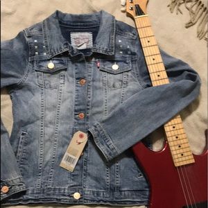 Girls’ Levi  Denim Jacket w/ Studs XL NWT